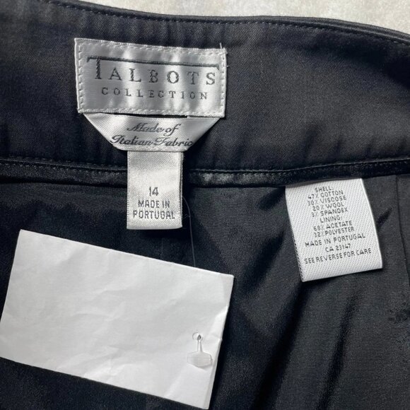 NWT Talbots Womens Black High Rise Wide Leg Polished Denim Newport Pants Size 14 - Picture 3 of 10